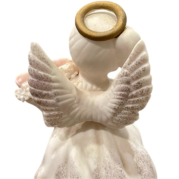 Lefton August Birthday Angel w/Roses & Purple Sash Bisque Finish #3332 Japan - Picture 13 of 14